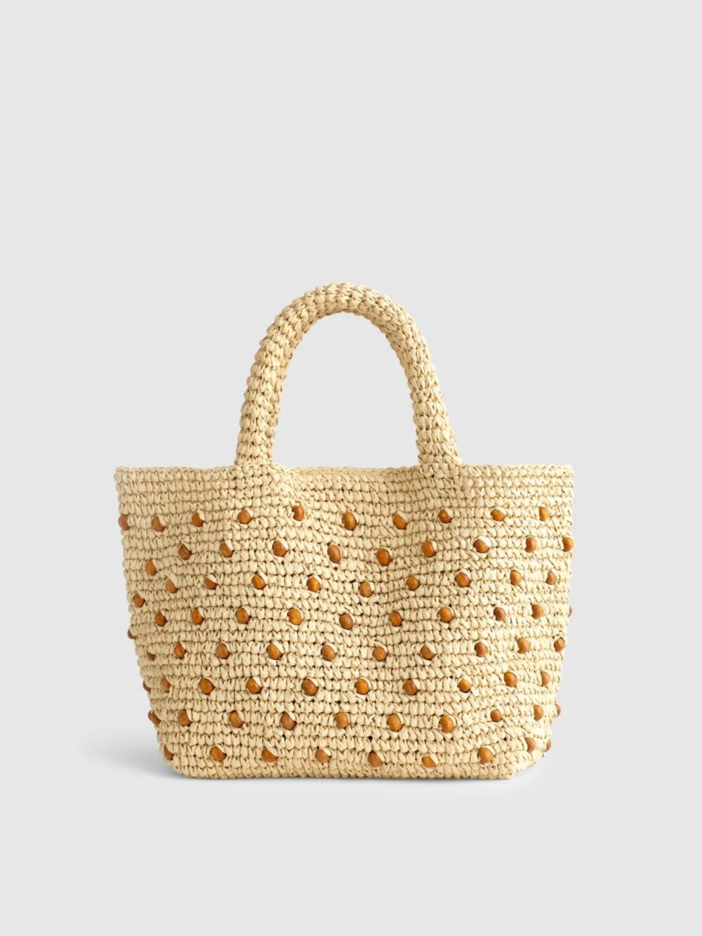 Madewell The Woven Mini Tote Natural Beaded Multi